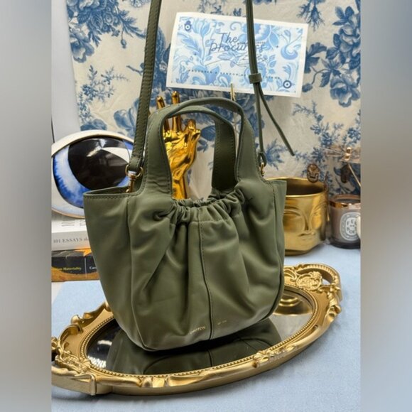 🆕 OROTON 🧿 NWOT Emilia Soft Mini Tote with Crossbody Strap, Khaki Green - Picture 2 of 16